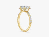 Heart Halo Lab Grown Diamond Engagement Ring with Pave Set Side Stones (1.50 CT)