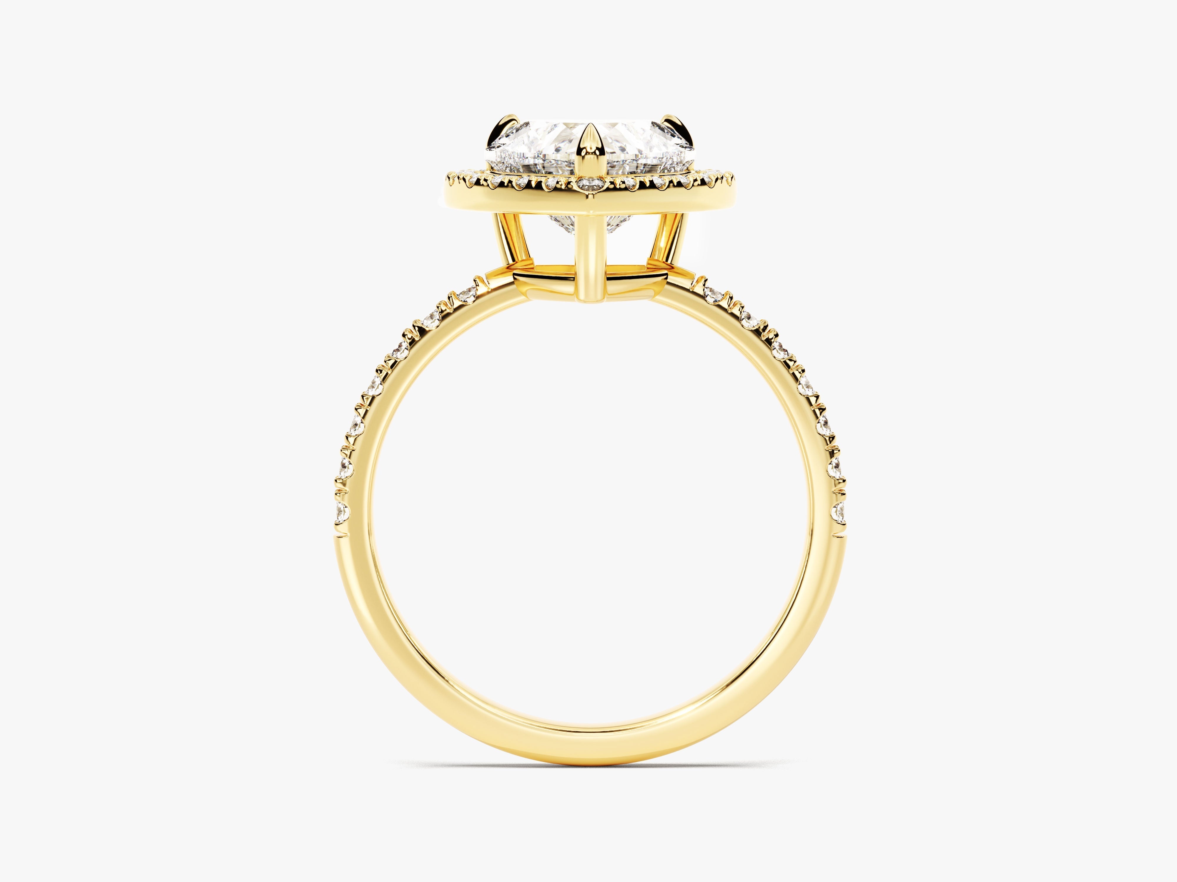 Heart Halo Diamond Engagement Ring with Pave Set Side Stones (2.00 CT)