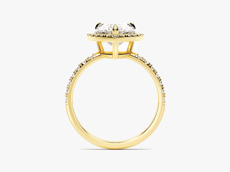 Heart Halo Diamond Engagement Ring with Pave Set Side Stones (2.00 CT)