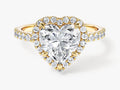 Heart Halo Moissanite Engagement Ring with Pave Set Side Stones (2.00 CT)