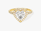 Heart Halo Diamond Engagement Ring with Pave Set Side Stones (2.00 CT)