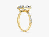 Radiant Halo Moissanite Engagement Ring with Pave Set Side Stones (2.00 CT)