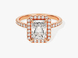 Radiant Halo Diamond Engagement Ring with Pave Set Side Stones (2.00 CT)