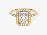 Radiant Halo Diamond Engagement Ring with Pave Set Side Stones (2.00 CT)
