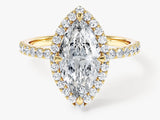 Marquise Halo Lab Grown Diamond Engagement Ring with Pave Set Side Stones (2.00 CT)