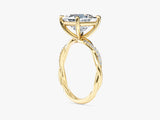 Princess Twisted Moissanite Engagement Ring with Pave Set Side Stones (3.00 CT)