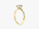 Cushion Twisted Lab Grown Diamond Engagement Ring with Pave Set Side Stones (1.00 CT)