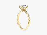 Cushion Twisted Lab Grown Diamond Engagement Ring with Pave Set Side Stones (1.50 CT)