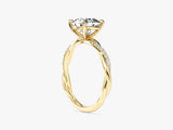 Cushion Twisted Lab Grown Diamond Engagement Ring with Pave Set Side Stones (2.00 CT)