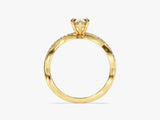 Pear Twisted Moissanite Engagement Ring with Pave Set Side Stones (1.00 CT)