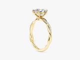 Pear Twisted Lab Grown Diamond Engagement Ring with Pave Set Side Stones (1.50 CT)