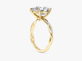 Pear Twisted Moissanite Engagement Ring with Pave Set Side Stones (3.00 CT)