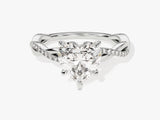 Heart Twisted Diamond Engagement Ring with Pave Set Side Stones (2.00 CT)