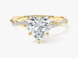 Heart Twisted Lab Grown Diamond Engagement Ring with Pave Set Side Stones (2.00 CT)