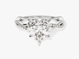 Heart Twisted Moissanite Engagement Ring with Pave Set Side Stones (3.00 CT)