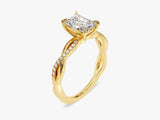 Radiant Twisted Diamond Engagement Ring with Pave Set Side Stones (1.00 CT)
