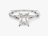 Radiant Twisted Diamond Engagement Ring with Pave Set Side Stones (1.50 CT)