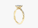 Marquise Twisted Moissanite Engagement Ring with Pave Set Side Stones (1.00 CT)