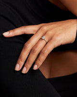 Marquise Twisted Moissanite Engagement Ring with Pave Set Side Stones (1.00 CT)