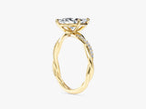 Marquise Twisted Moissanite Engagement Ring with Pave Set Side Stones (1.50 CT)