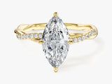 Marquise Twisted Moissanite Engagement Ring with Pave Set Side Stones (1.50 CT)