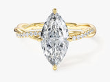 Marquise Twisted Lab Grown Diamond Engagement Ring with Pave Set Side Stones (2.00 CT)