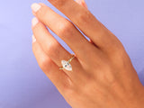 Marquise Twisted Lab Grown Diamond Engagement Ring with Pave Set Side Stones (3.00 CT)