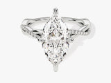 Marquise Twisted Moissanite Engagement Ring with Pave Set Side Stones (3.00 CT)