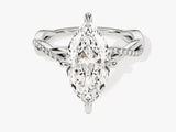 Marquise Twisted Lab Grown Diamond Engagement Ring with Pave Set Side Stones (3.00 CT)