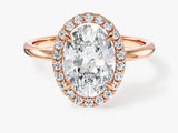 Oval Halo Moissanite Engagement Ring (2.00 CT)