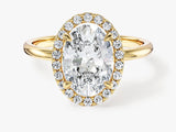 Oval Halo Moissanite Engagement Ring (2.00 CT)