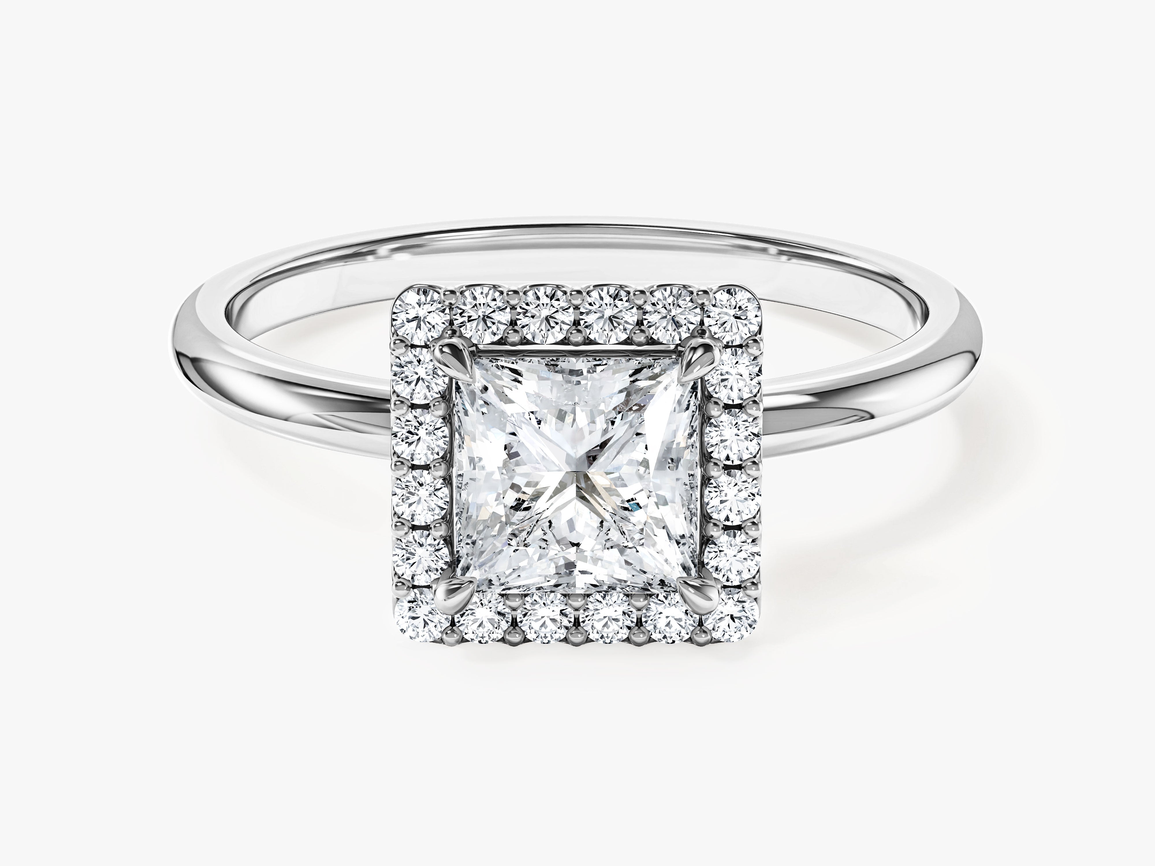 Princess Halo Moissanite Engagement Ring (1.00 CT)