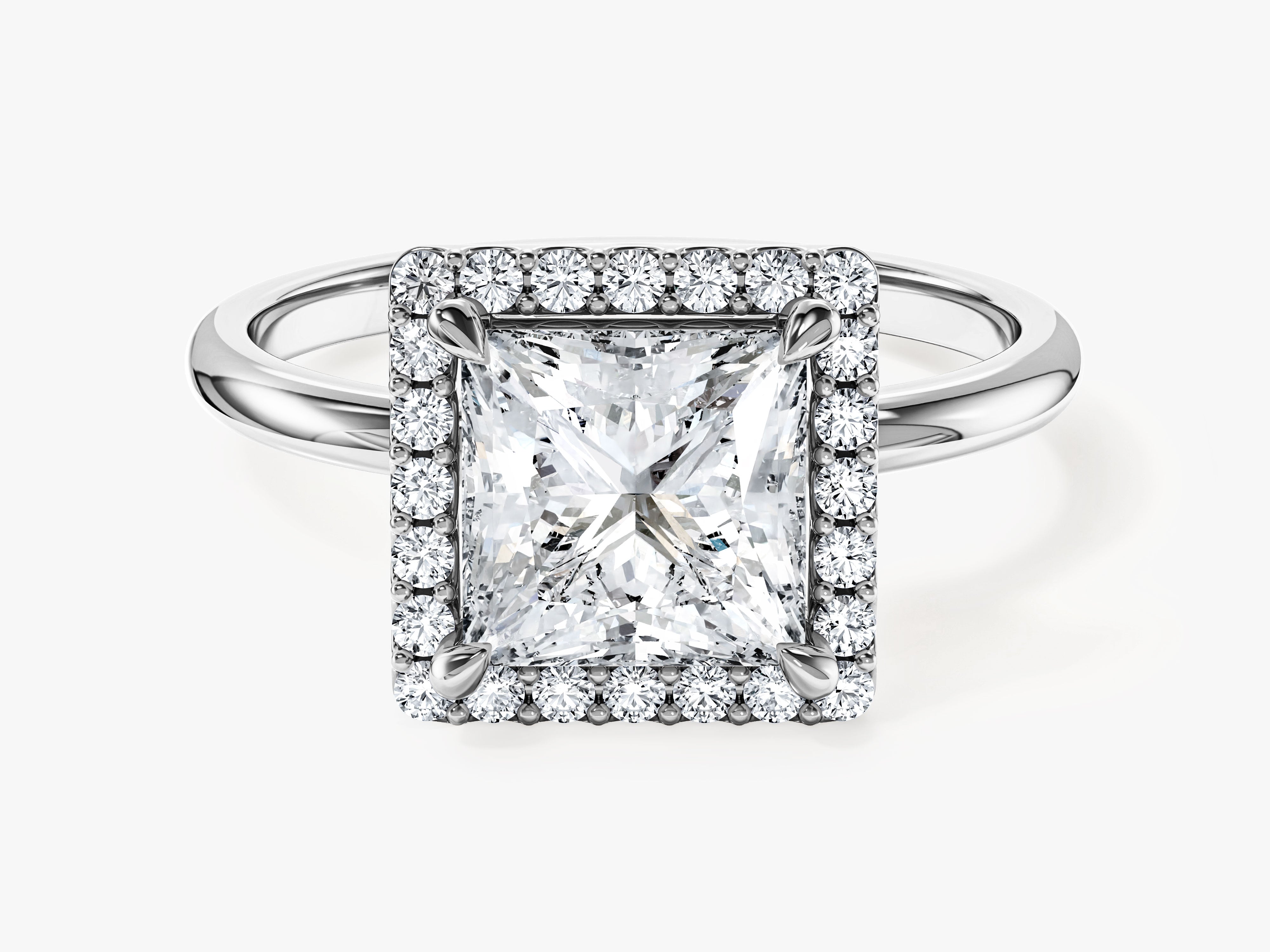 Princess Halo Moissanite Engagement Ring (2.00 CT)