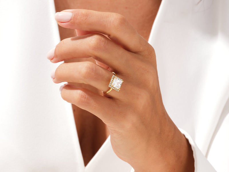 Princess Halo Lab Grown Diamond Engagement Ring (2.00 CT)