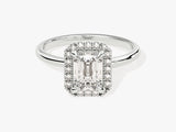 Emerald Halo Moissanite Engagement Ring (1.00 CT)