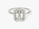 Emerald Halo Moissanite Engagement Ring (1.50 CT)