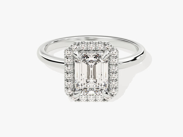 Emerald Halo Moissanite Engagement Ring (1.50 CT)