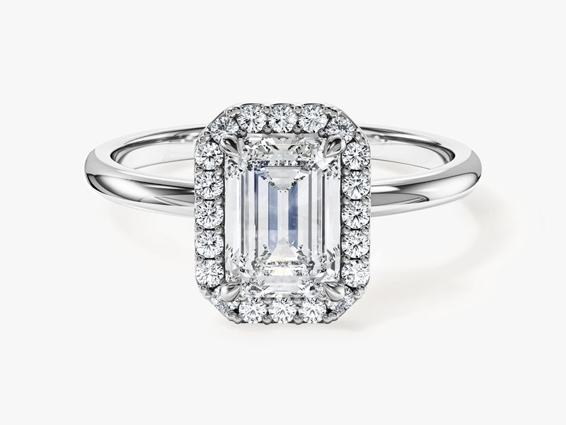 Emerald Halo Moissanite Engagement Ring (1.50 CT)