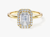 Emerald Halo Lab Grown Diamond Engagement Ring (1.50 CT)
