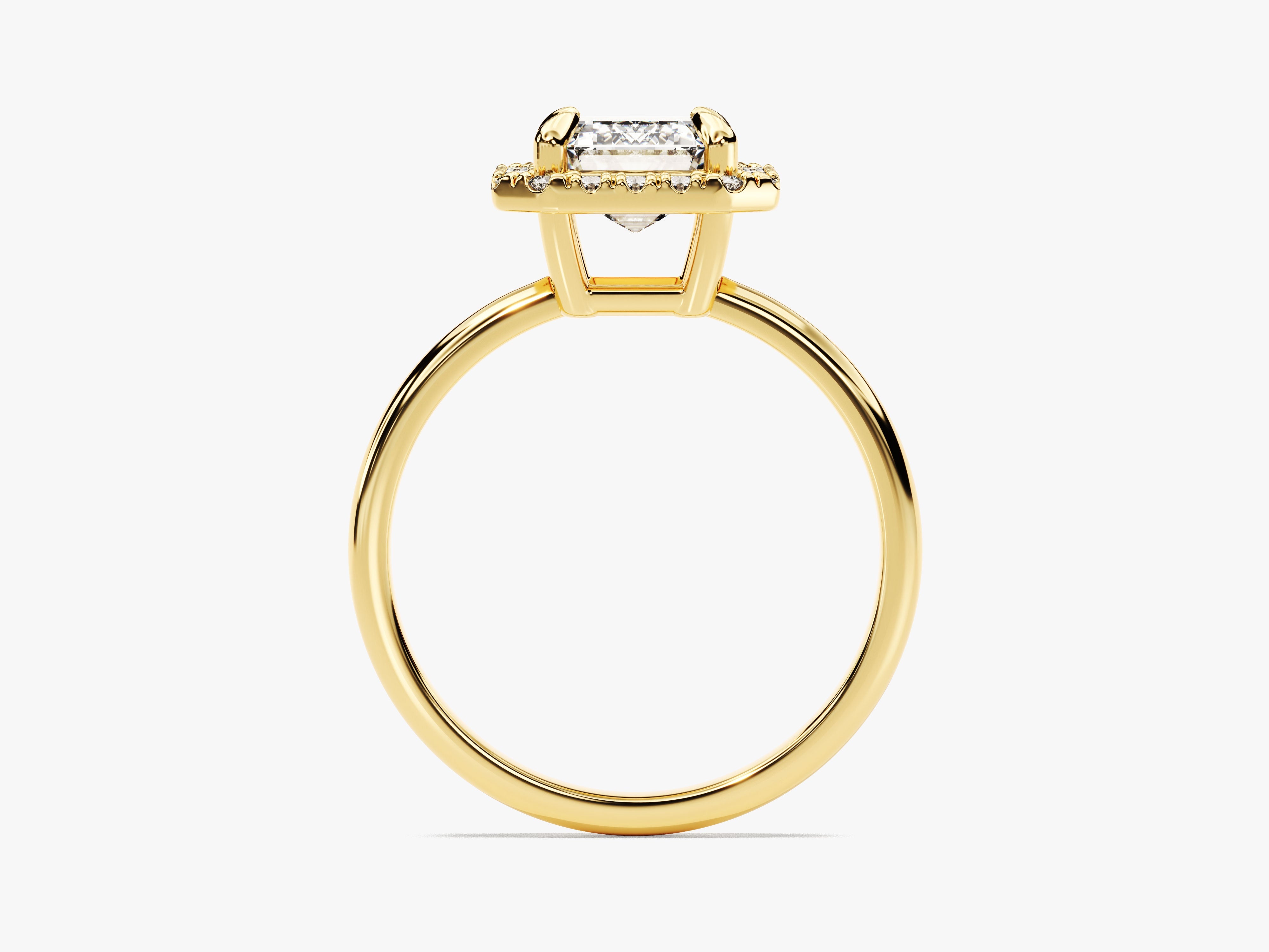 Emerald Halo Moissanite Engagement Ring (2.00 CT)