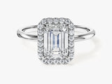 Emerald Halo Lab Grown Diamond Engagement Ring (2.00 CT)