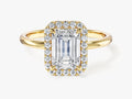 Emerald Halo Moissanite Engagement Ring (2.00 CT)