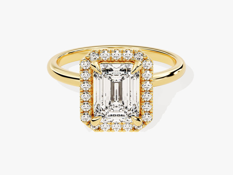 Emerald Halo Moissanite Engagement Ring (2.00 CT)