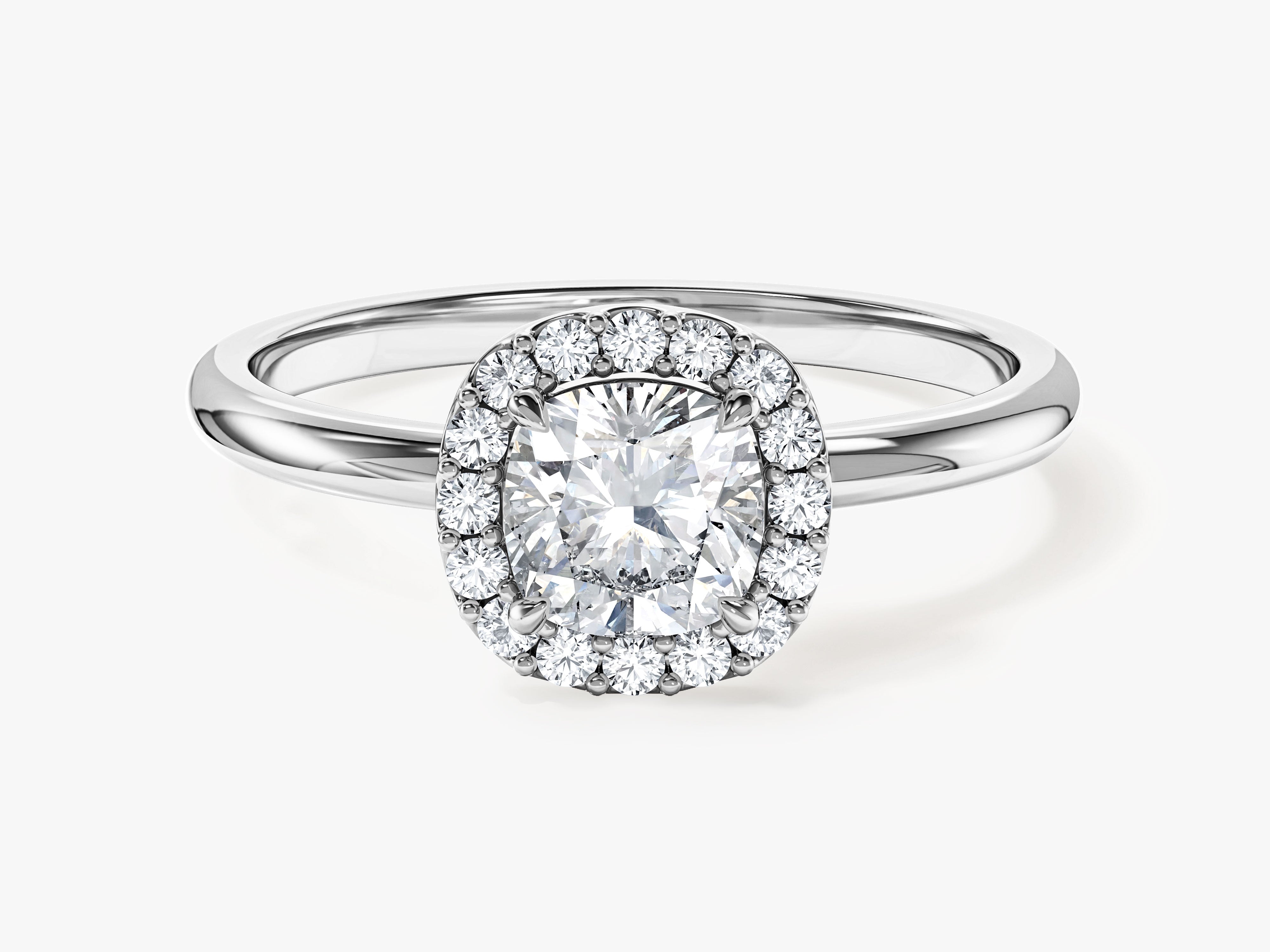 Cushion Halo Moissanite Engagement Ring (1.00 CT)