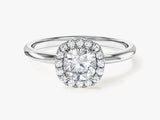 Cushion Halo Lab Grown Diamond Engagement Ring (1.00 CT)