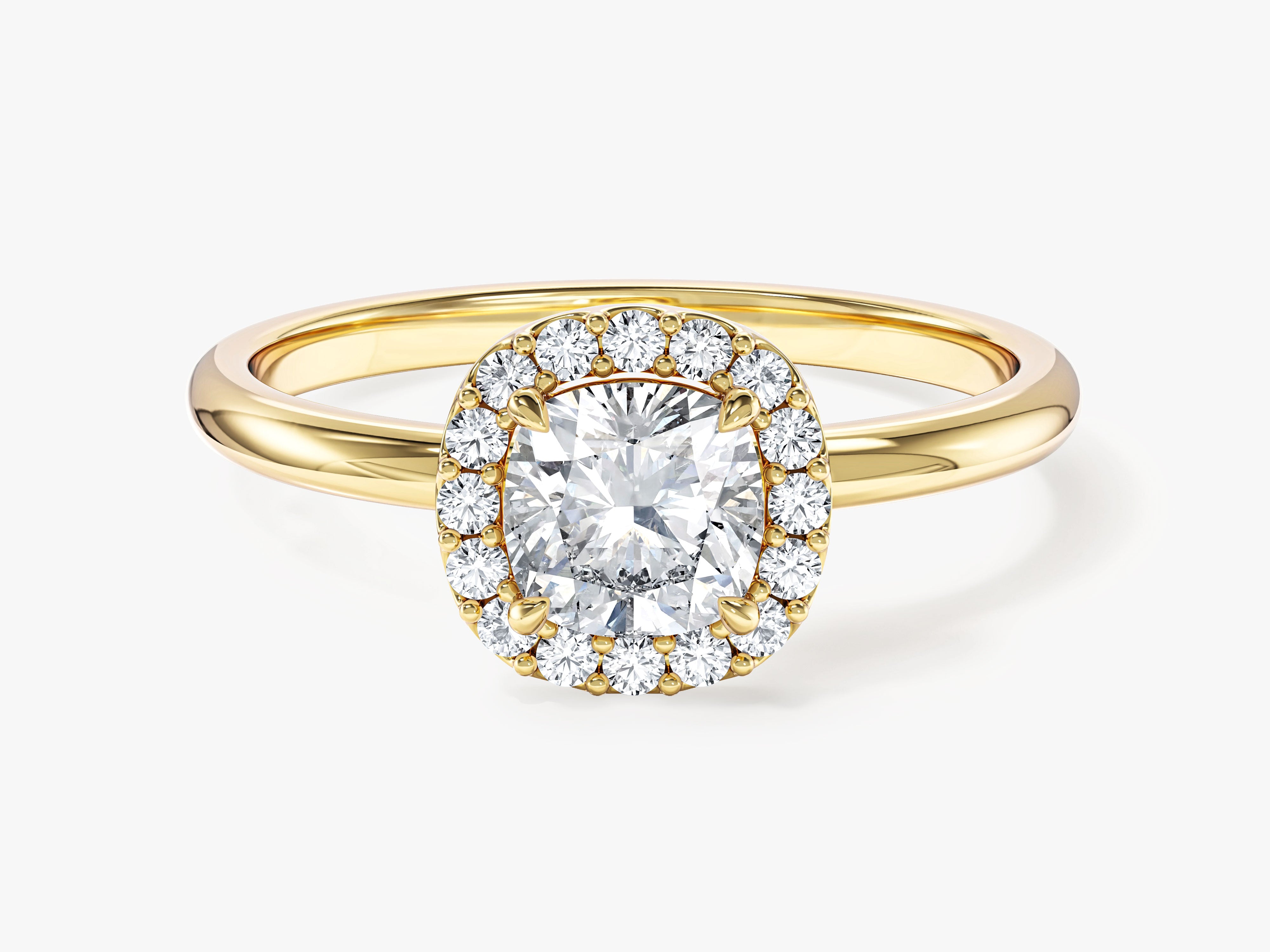 Cushion Halo Lab Grown Diamond Engagement Ring (1.00 CT)