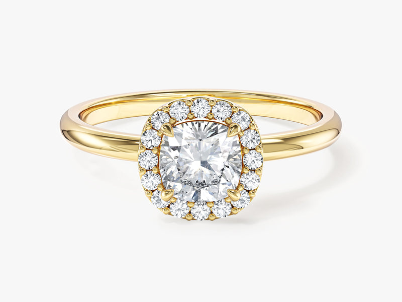 Cushion Halo Lab Grown Diamond Engagement Ring (1.00 CT)