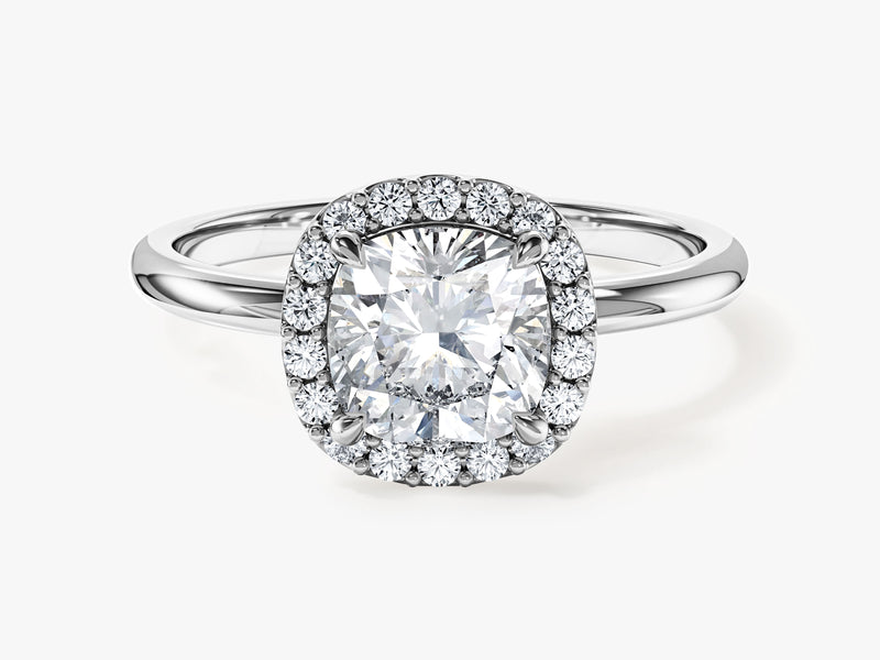 Cushion Halo Moissanite Engagement Ring (1.50 CT)