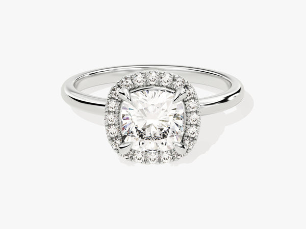 Cushion Halo Moissanite Engagement Ring (1.50 CT)