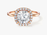Cushion Halo Moissanite Engagement Ring (2.00 CT)